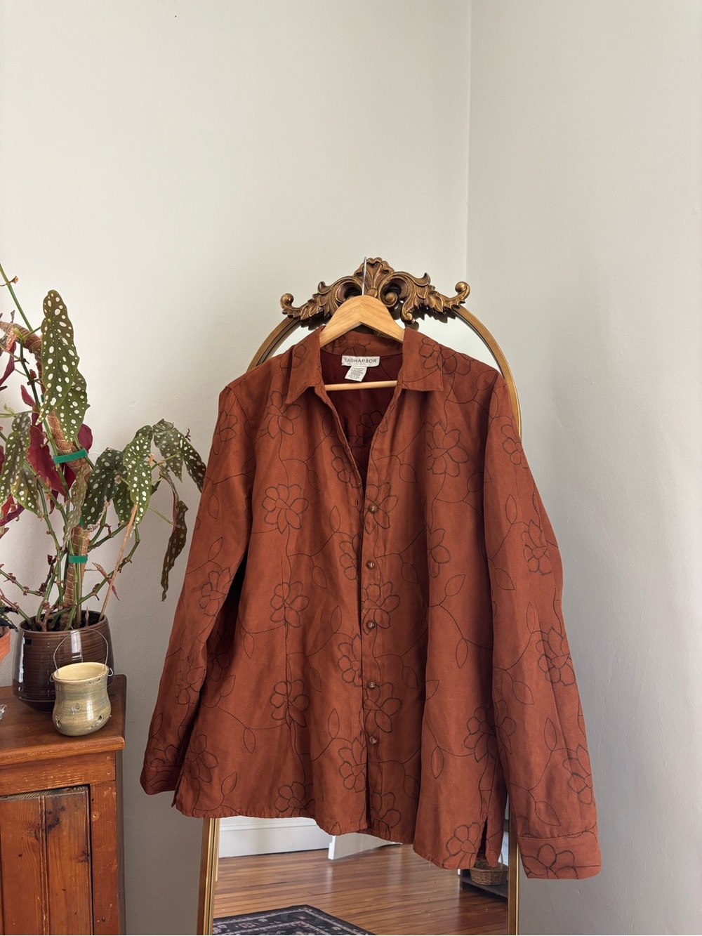 Oversize Embroidered Button Down